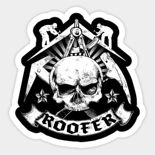 Roofer Vintage Logo Design Sticker